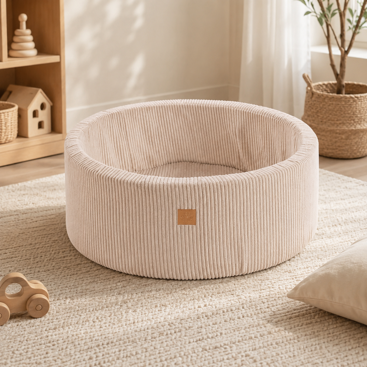 Piscina de Bolas MeowBaby® 90x30cm — Cru (sem bolas)