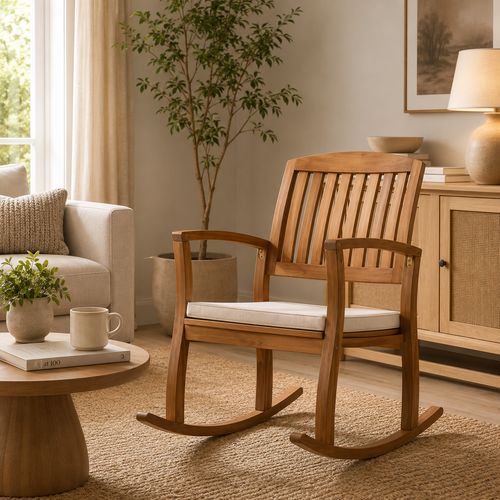 Cadeira de Baloiço Selma com Almofada — Creme Natural