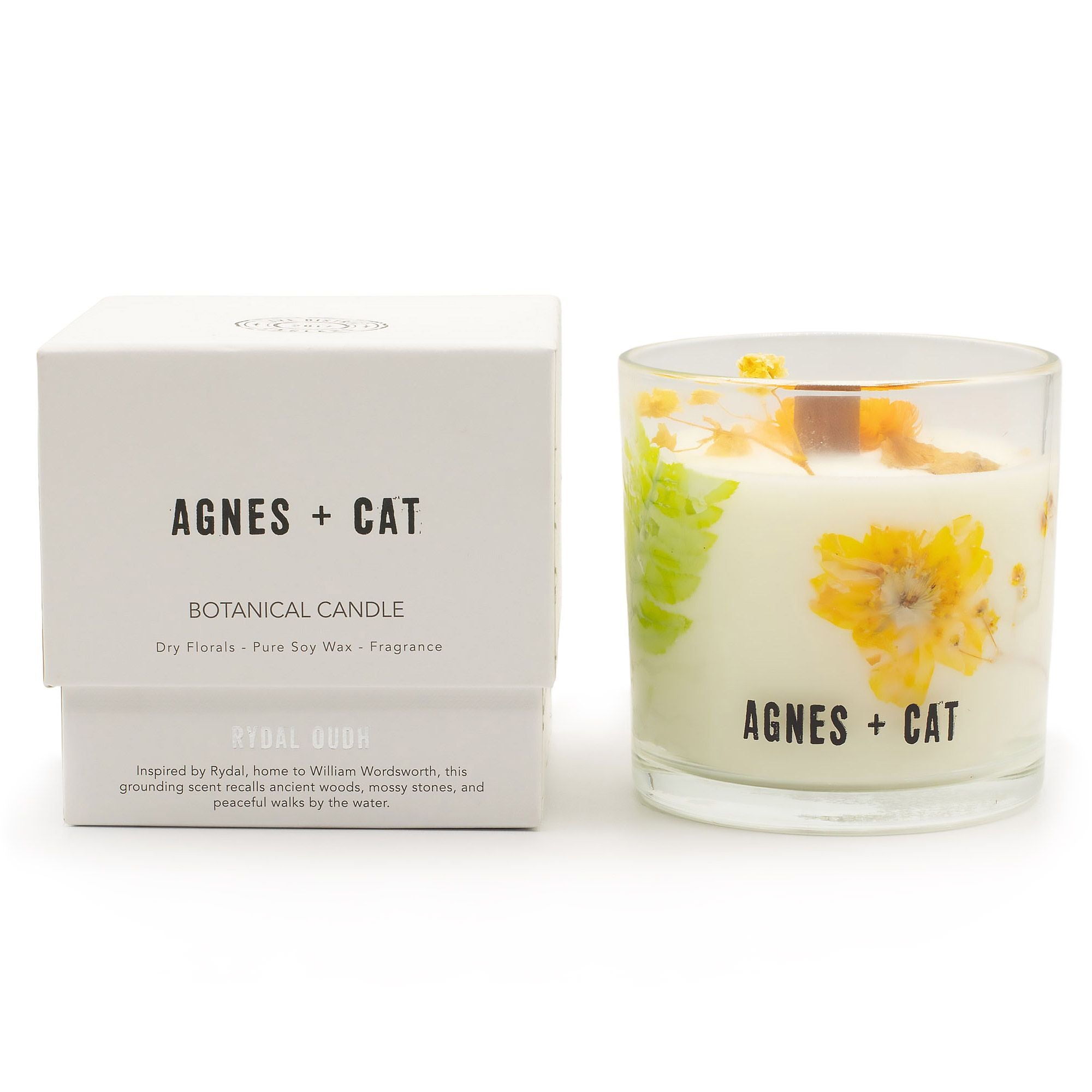 Vela Botânica de Cera de Soja Agnes + Cat - Rydal Oudh