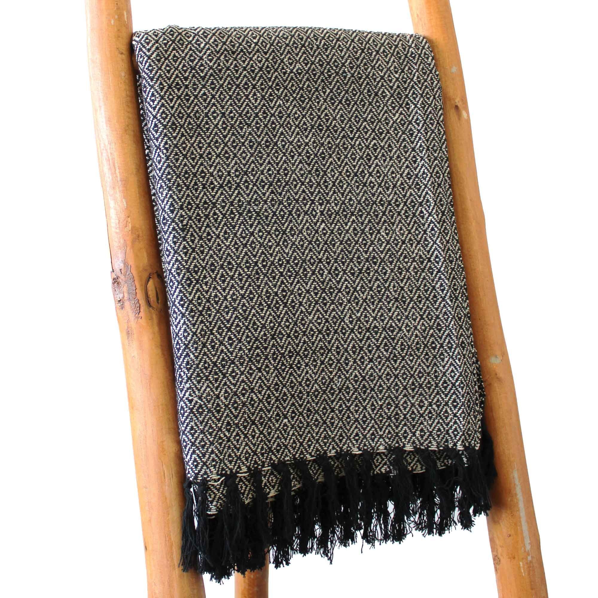 Manta Boho Losango — Carvão
