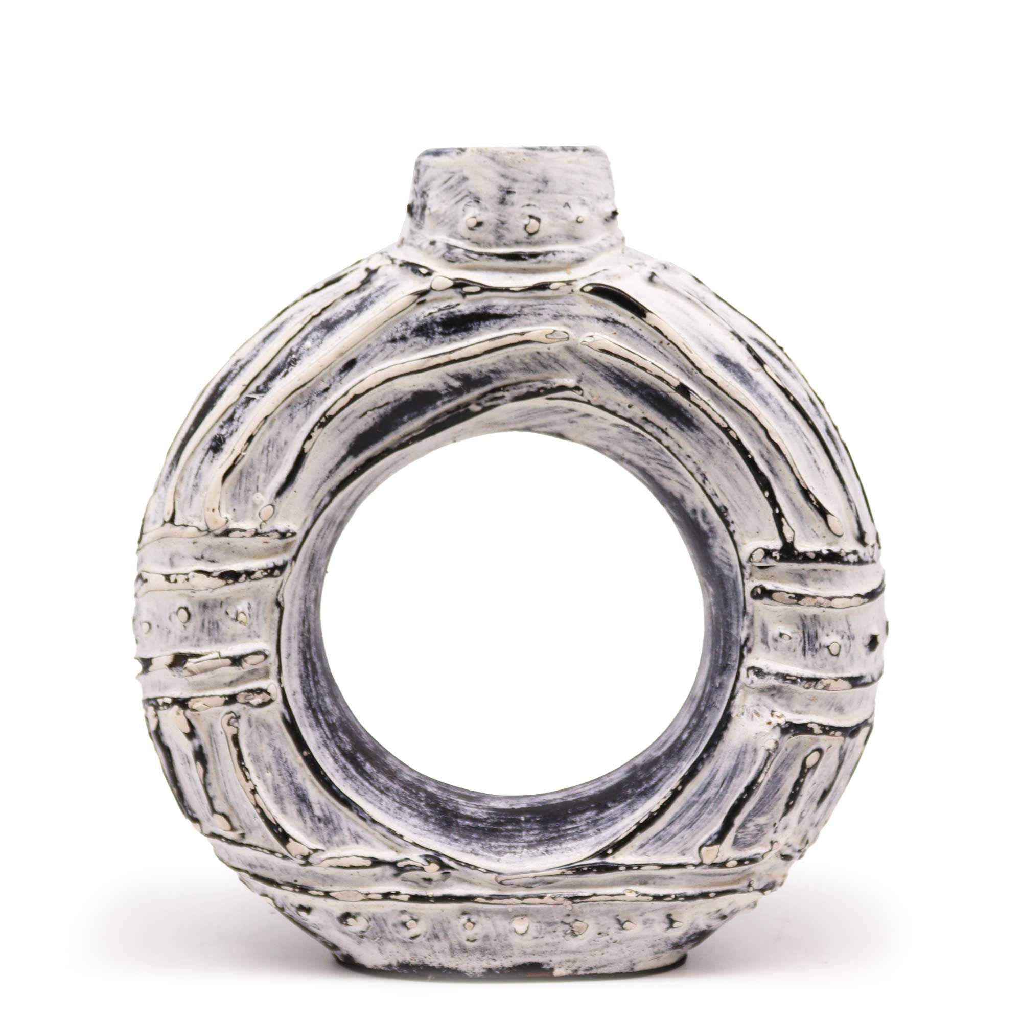 Jarro de Cerâmica em Forma de Donut — Creme 23cm