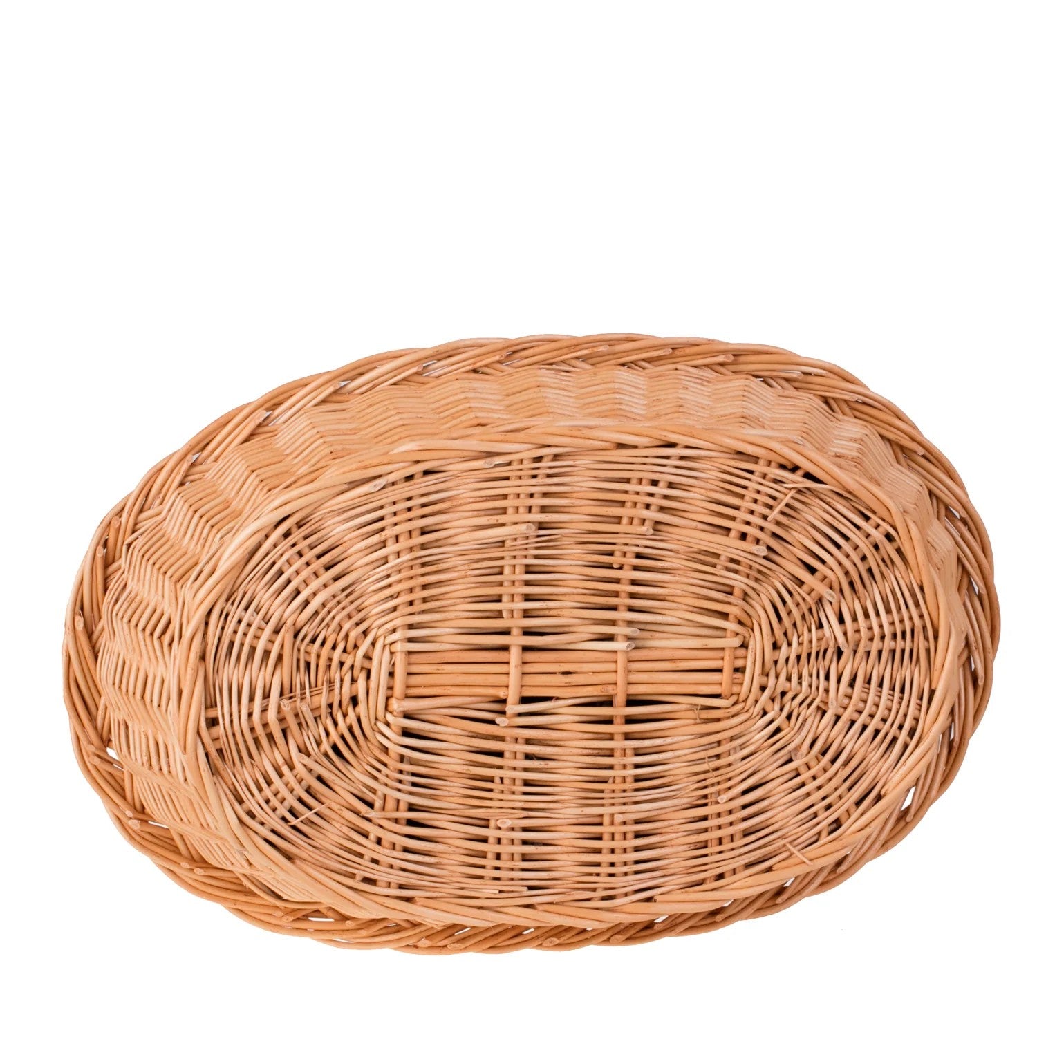 Enovia Natural Wicker Dog Bed With Black Cushion, 70x54 cm